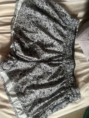 Lululemon Black and White Printed Athletic Shorts